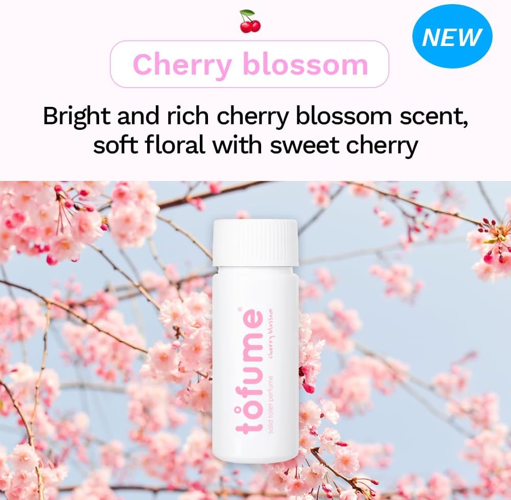 Effervescent Bathroom Air Freshener - Cherry Blossom - Toilet Deodorizer, Bathroom Odor Eliminator