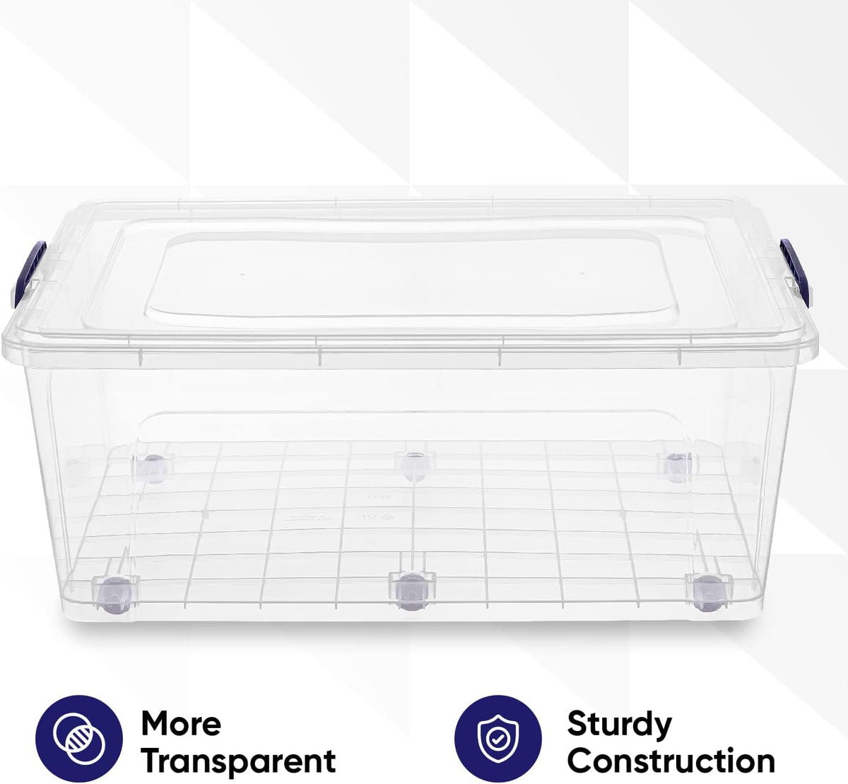 Superio Storage Bins with Lids, Clear Plastic Containers for Organizing, Stackable Totes, BPA Free