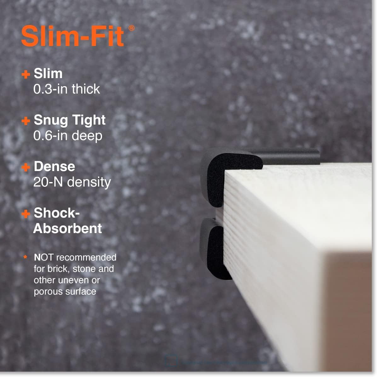 Roving Cove Slim-Fit Corner Protector for Baby Proofing (8 Small Corners), Soft Rubber Foam