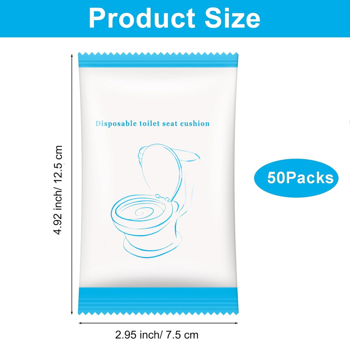 50 Pack Disposable Toilet Seat Cover Waterproof Non-Woven Fabric, Disposable Toilet Seat Covers for