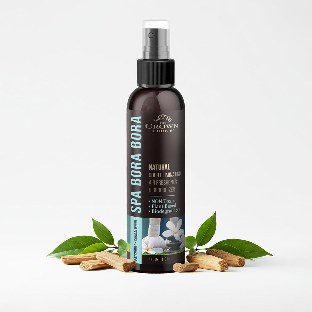 Non-Toxic Odor Eliminator, Natural Sandalwood & Patchouli Air Freshener Spray for Home, Room