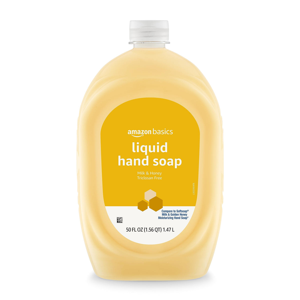 Amazon Basics Liquid Hand Soap Refill, Milk and Honey Scent, Triclosan-Free, pH Balanced
