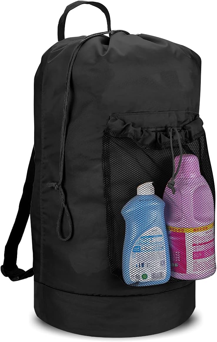 Dalykate Backpack Laundry Bag, Laundry Backpack with Shoulder Straps and Mesh Pocket Durable Nylon