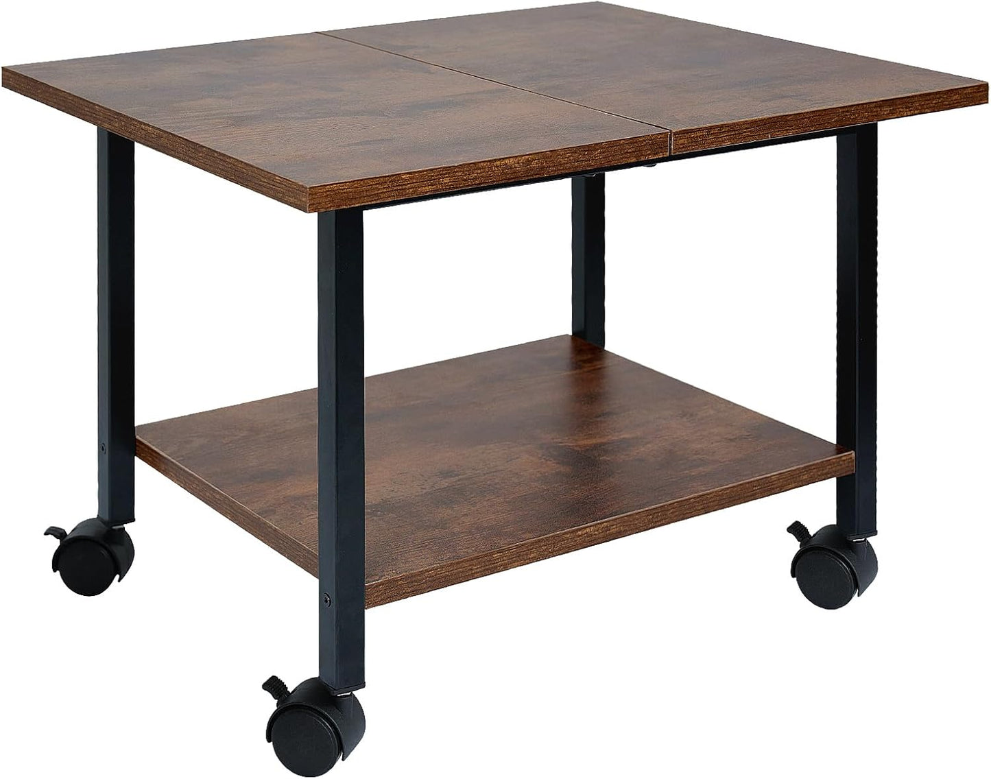 Printer Stand with Storage Under Desk Shelf, Desktop Printer Stand Organizer, Rolling Printer Cart