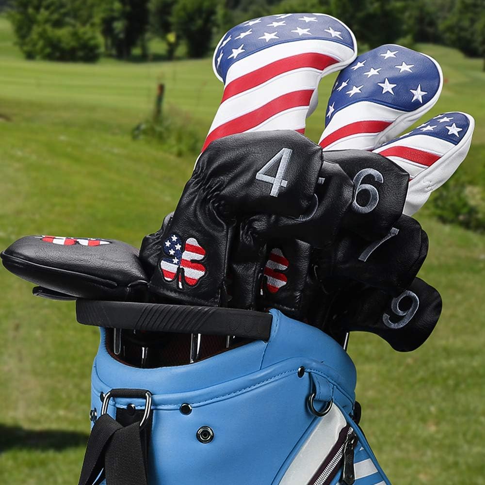 CRAFTSMAN GOLF 11pcs /Set USA US Flag Clover Leather Left Right Black White Green Dark Blue Iron
