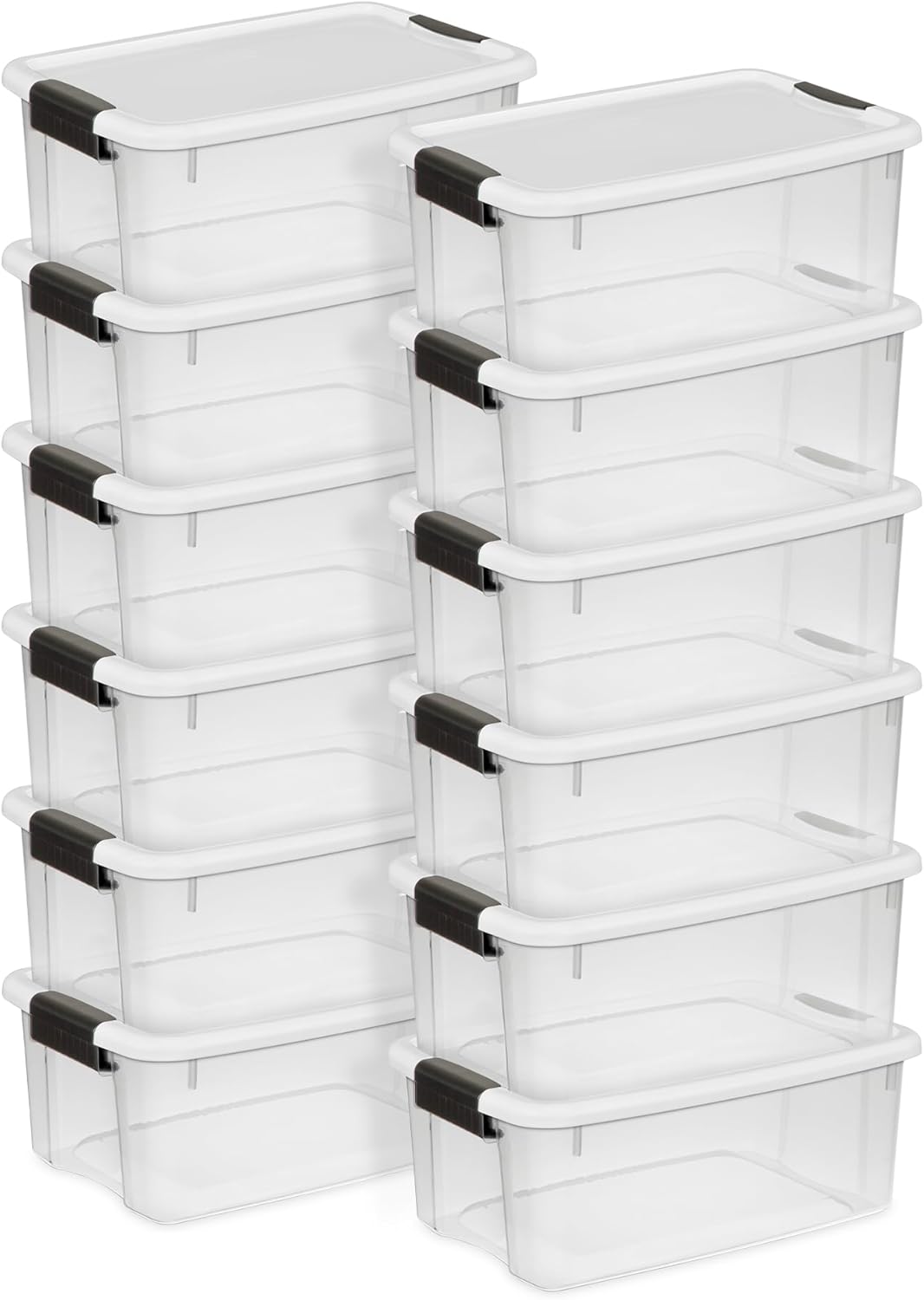 Sterilite 12-Pack Ultra Latching Box, Storage Bins with Lids, Clear Plastic, 18 Quart - Heavy-Duty