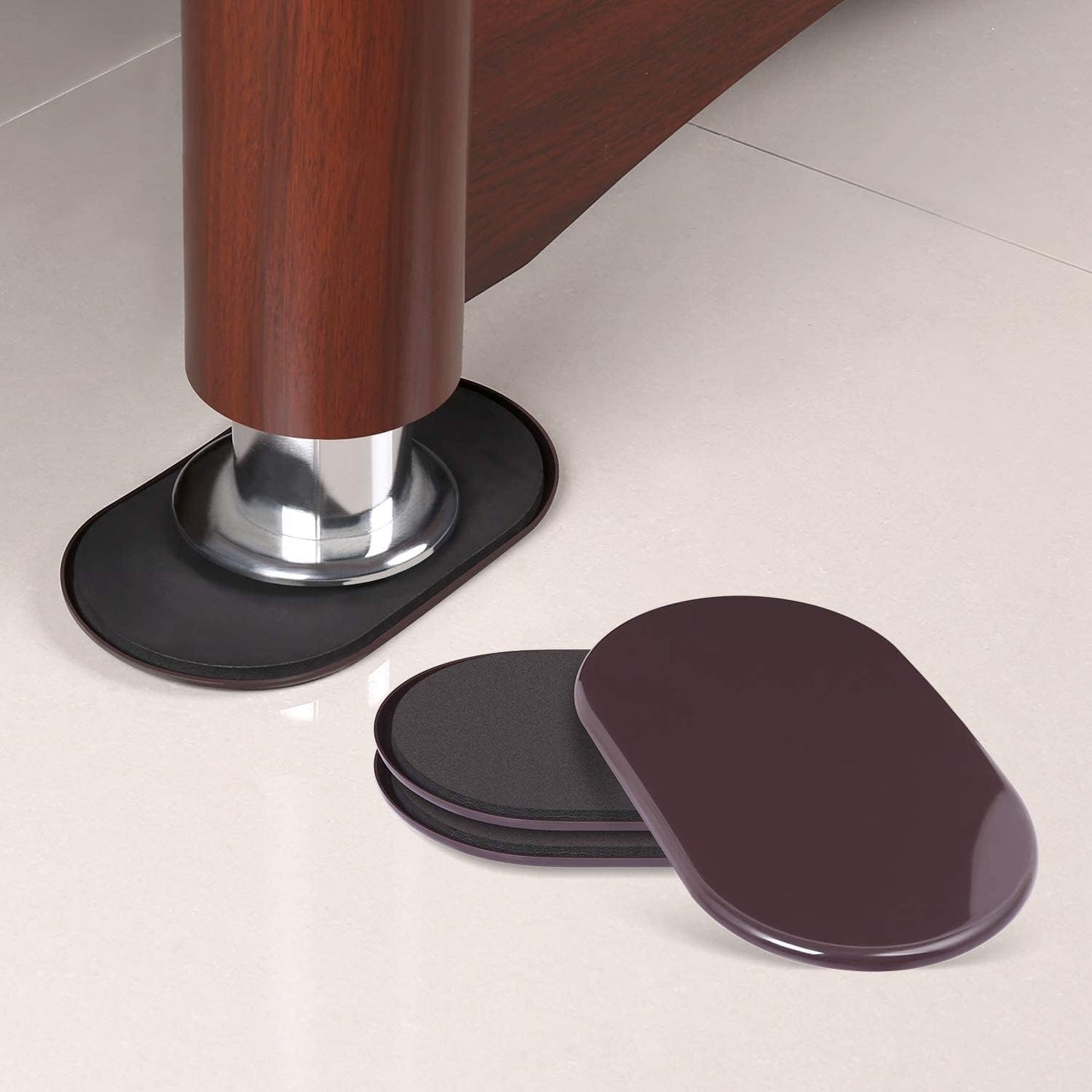 Ezprotekt 8 Pack Large Furniture Movers Sliders for Carpet, 9 1/2" x 5 3/4" Reusable Oval Furniture