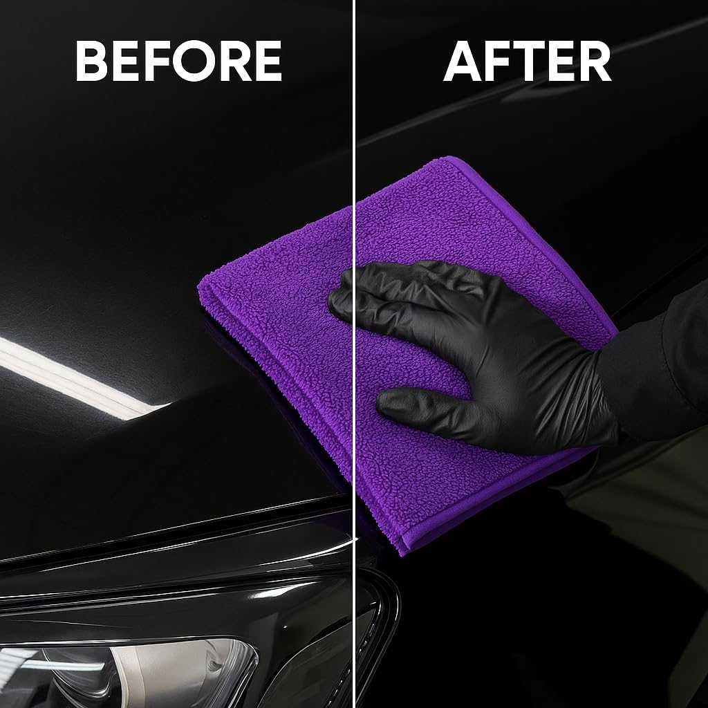 6 Pack Reusable Pak Details Micro Fiber Towels Car Detailing | 16x16 Ultra-Absorbent & Dual-Sided