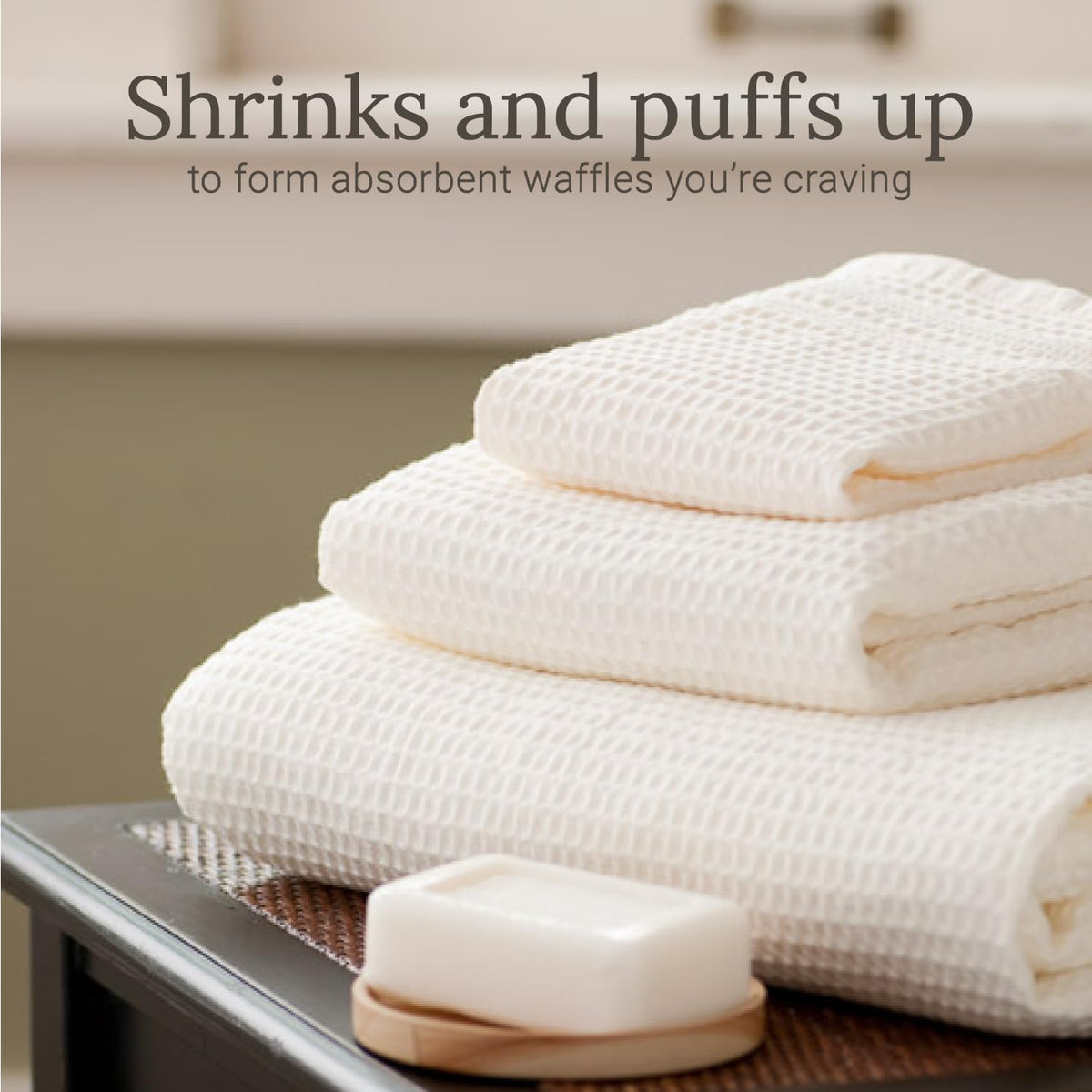 GILDEN TREE Waffle Towel Set Quick Dry Thin | 2 Bath Towels | 2 Hand Towels | 2 Washcloths, Classic