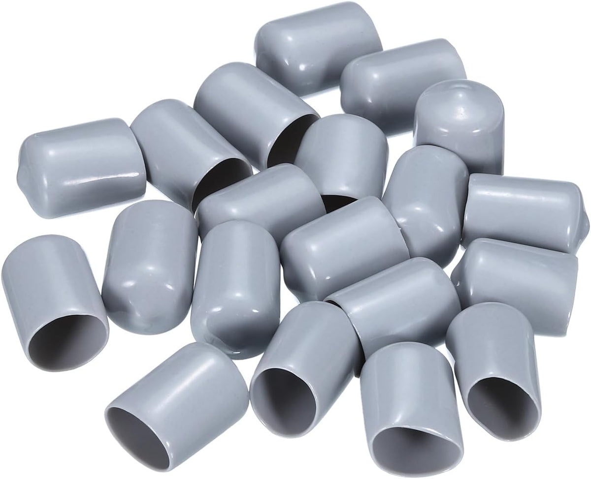 uxcell 20pcs Rubber End Caps 15mm ID Vinyl PVC Round Tube Bolt Cap Cover Screw Thread Protectors