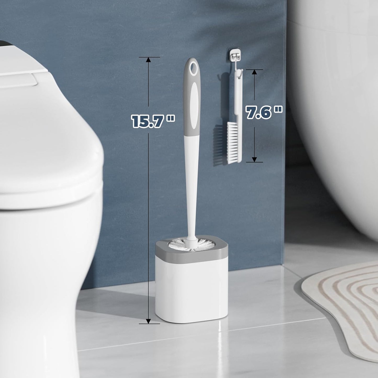 Toilet Brush, 4 Pack Toilet Brush and Holder Set Bathroom Accessories, Toilet Bowl Brush and Holder