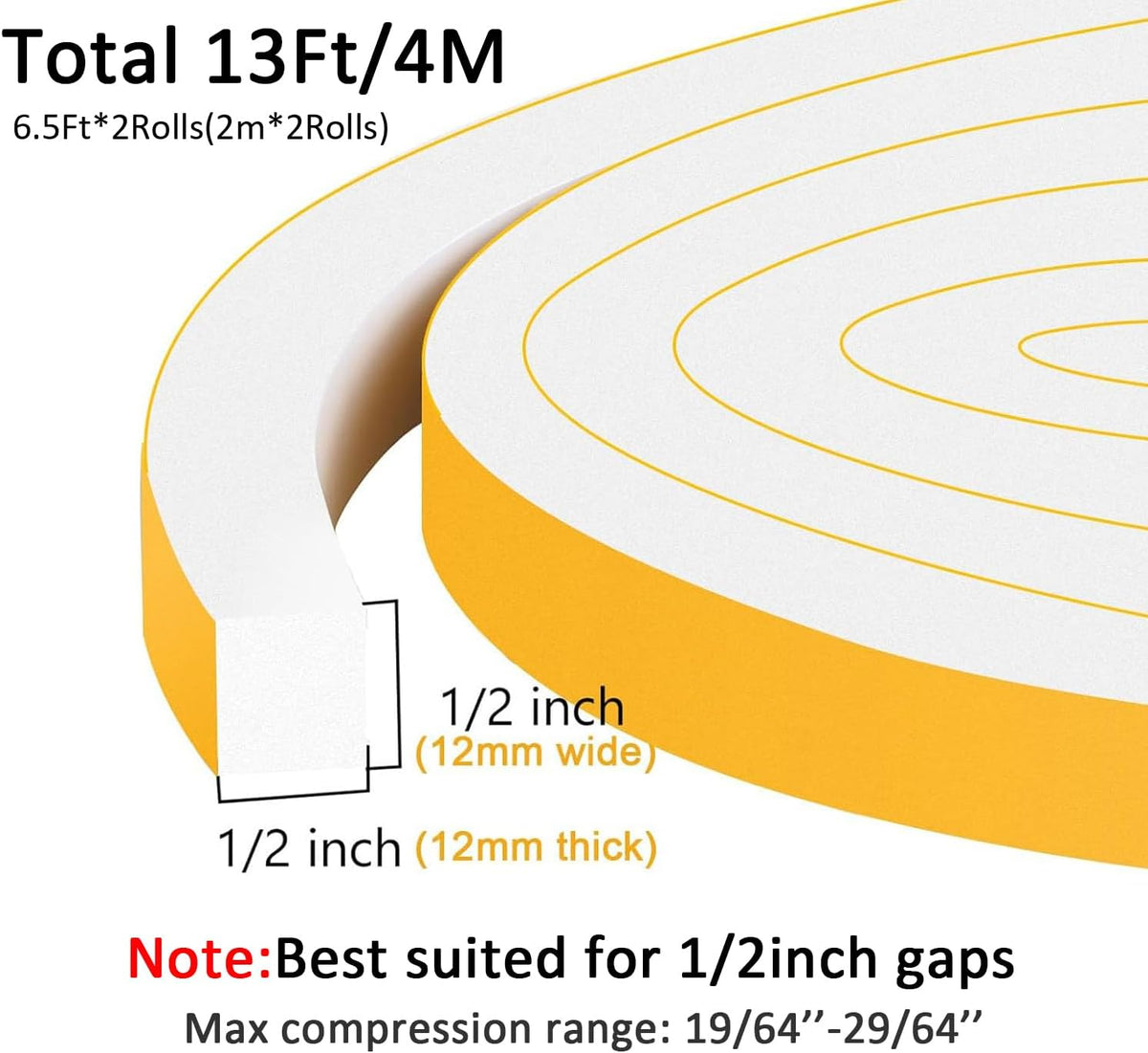 Strong Adhesive Door Weather Stripping, High Density Weather Stripping for Door, Soundproof