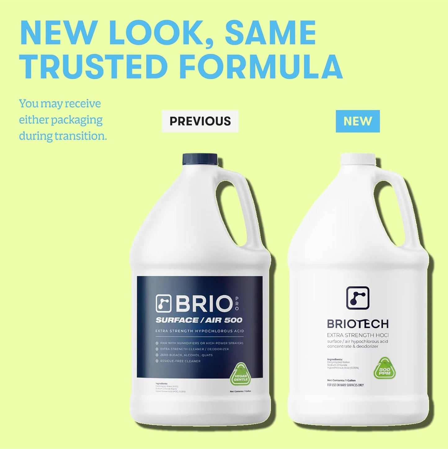 BRIOTECH Extra Strength HOCl Cleaner, 500 PPM Hypochlorous Acid Concentrate, ULV Foggers &