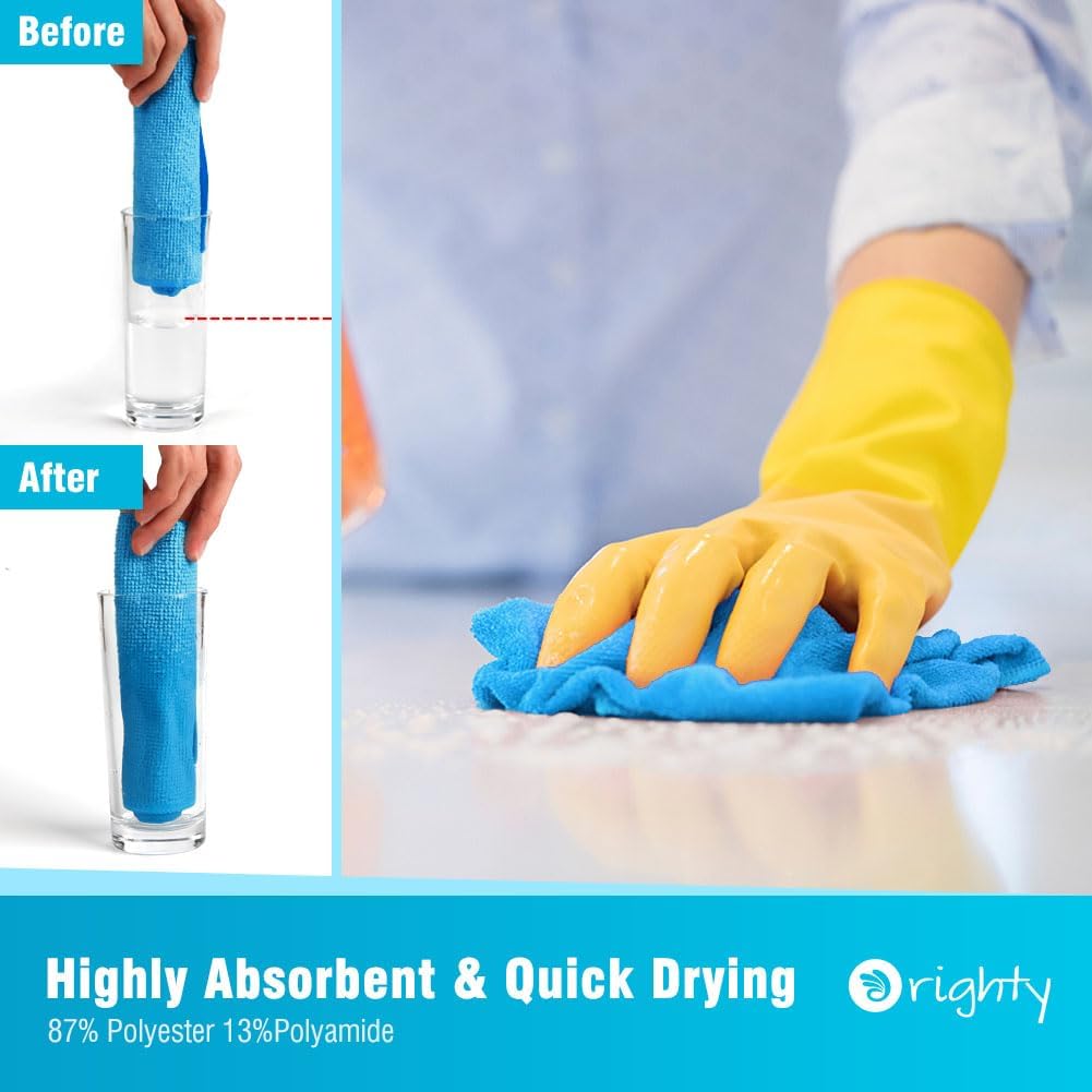 Orighty Cleaning Cloths, Shop Towels 50 Pack, Shop Rags Reusable, Microfiber Cleaning Rags Bulk for
