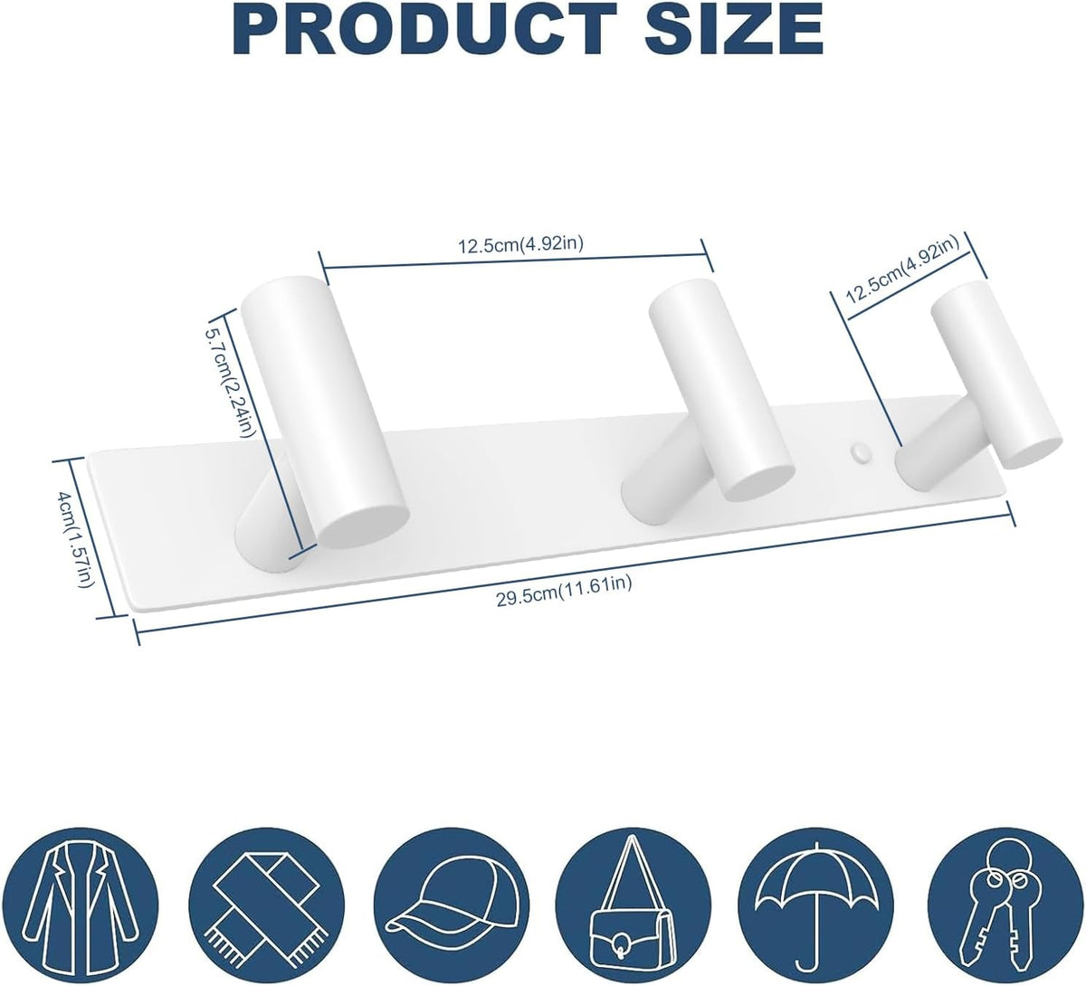 VAEHOLD Hat and Coat Wall Mount Rack - Hooks for Robes, Bags, Keys, and Towels - Bathroom Towel