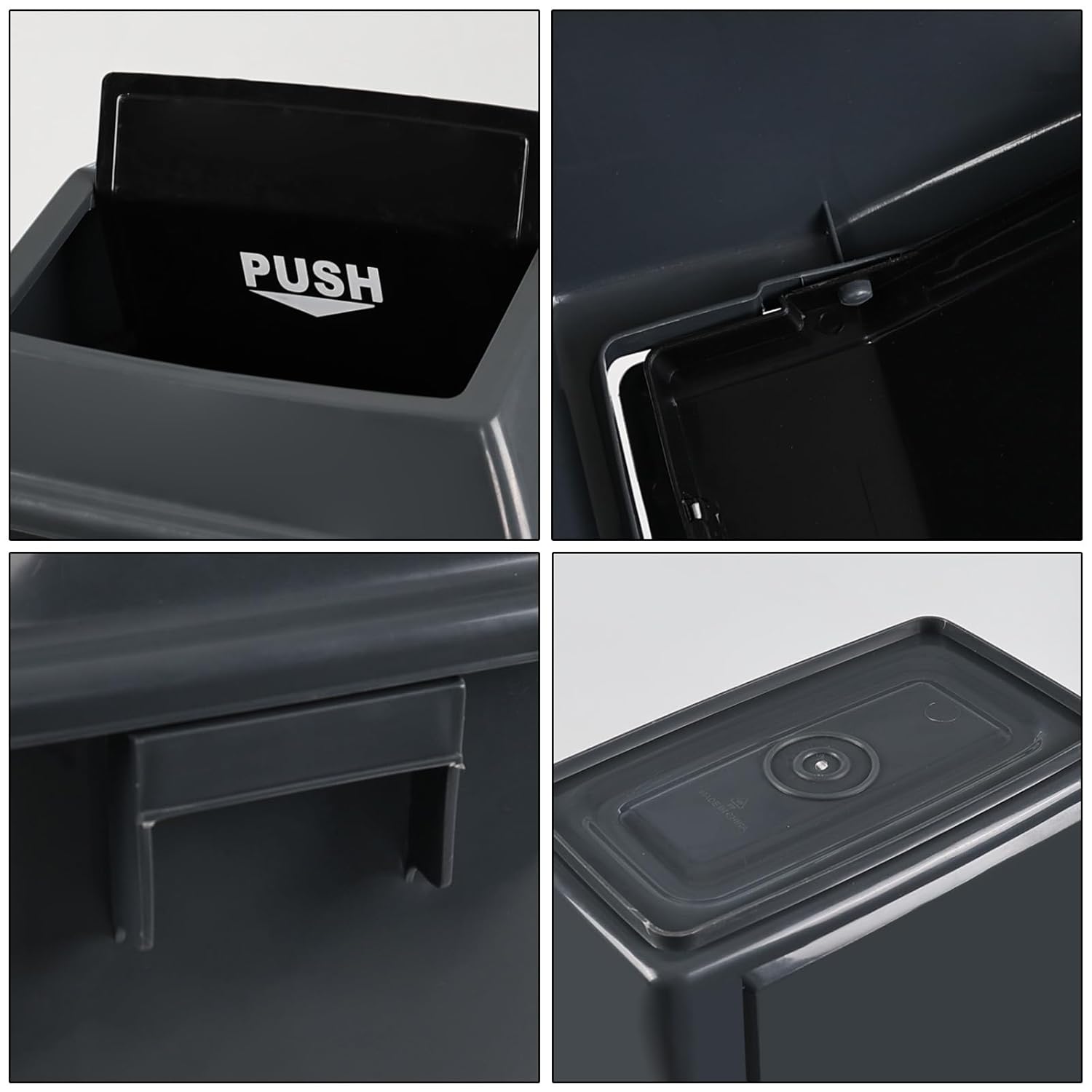 4 Packs 13 Gallon Commercial Heavy-Duty Trash/Garbage Can, Swing Lid Waste Container for