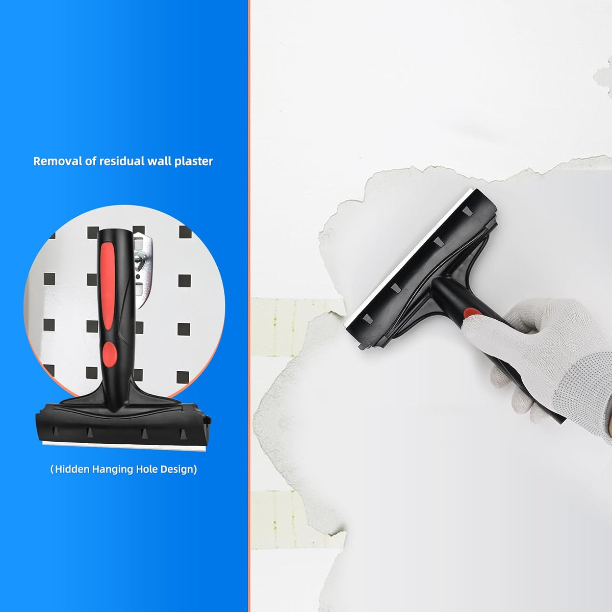 EHDIS Razor Blade Scraper, 6" Scraper Adhesive Remover Tool with 10 Double-Edge Blades for Cleaning