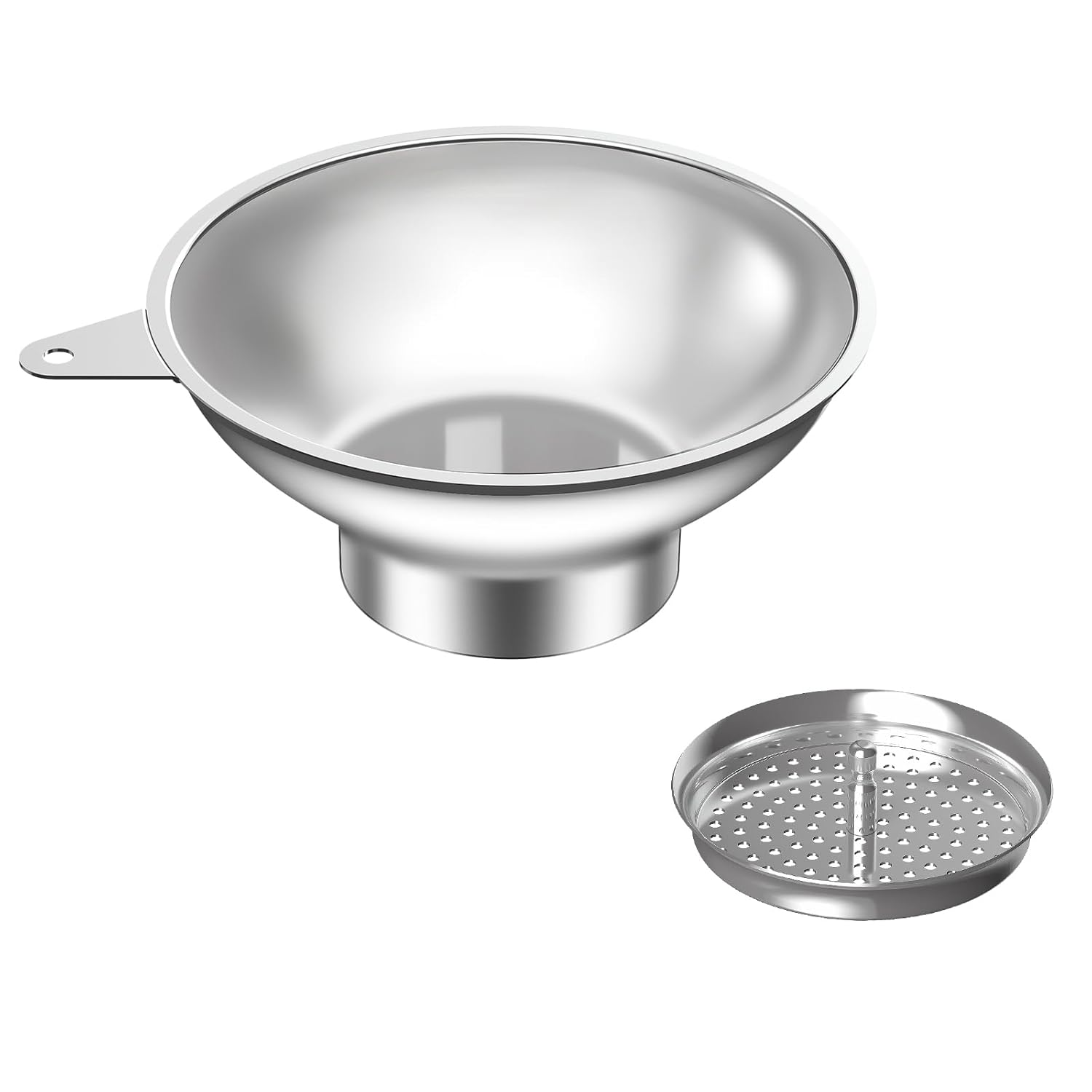 Canning Funnel with Strainer - Wide Mouth Stainless Steel Kitchen Funnel for Mason Jars