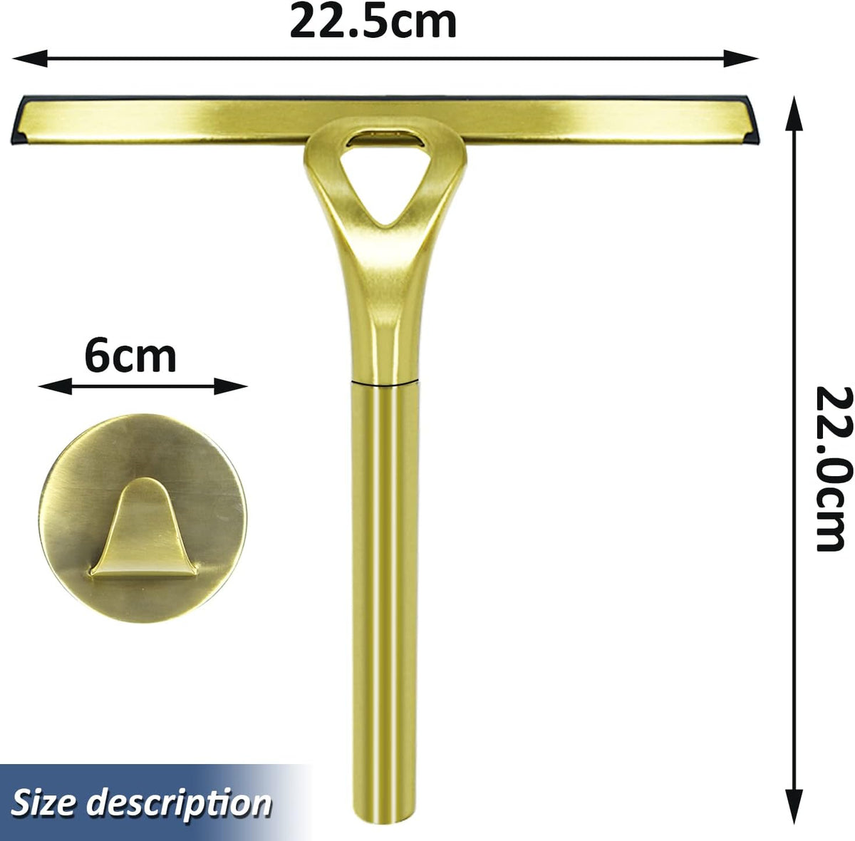 Stainless Steel Shower Squeegees All-Purpose Mirror/Window/Glass Wiper Scraper Golden Shower