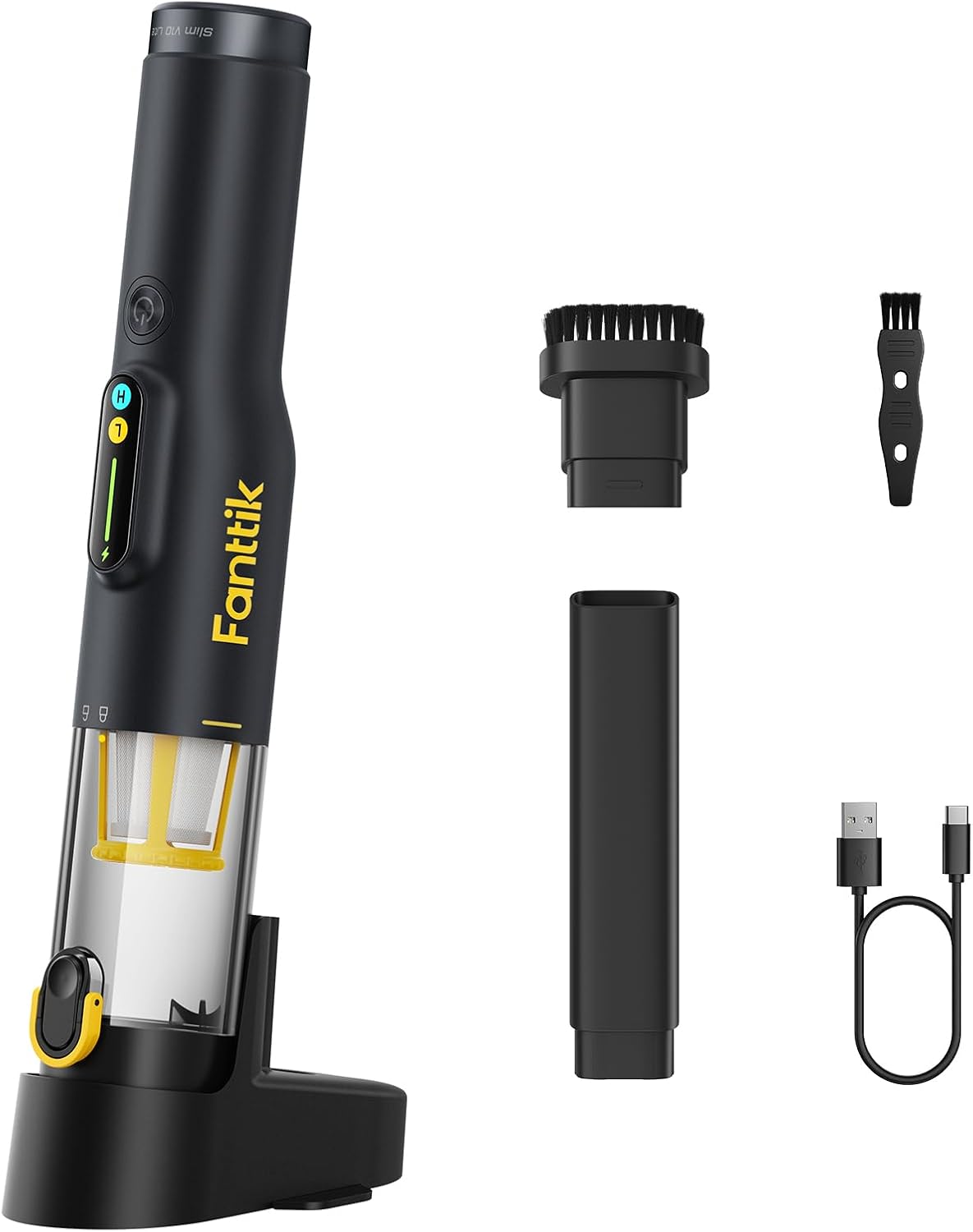 Fanttik Slim V10 Lite Cordless Handheld Vacuum, 0.98lb Lightweight with All-in-One Base Design