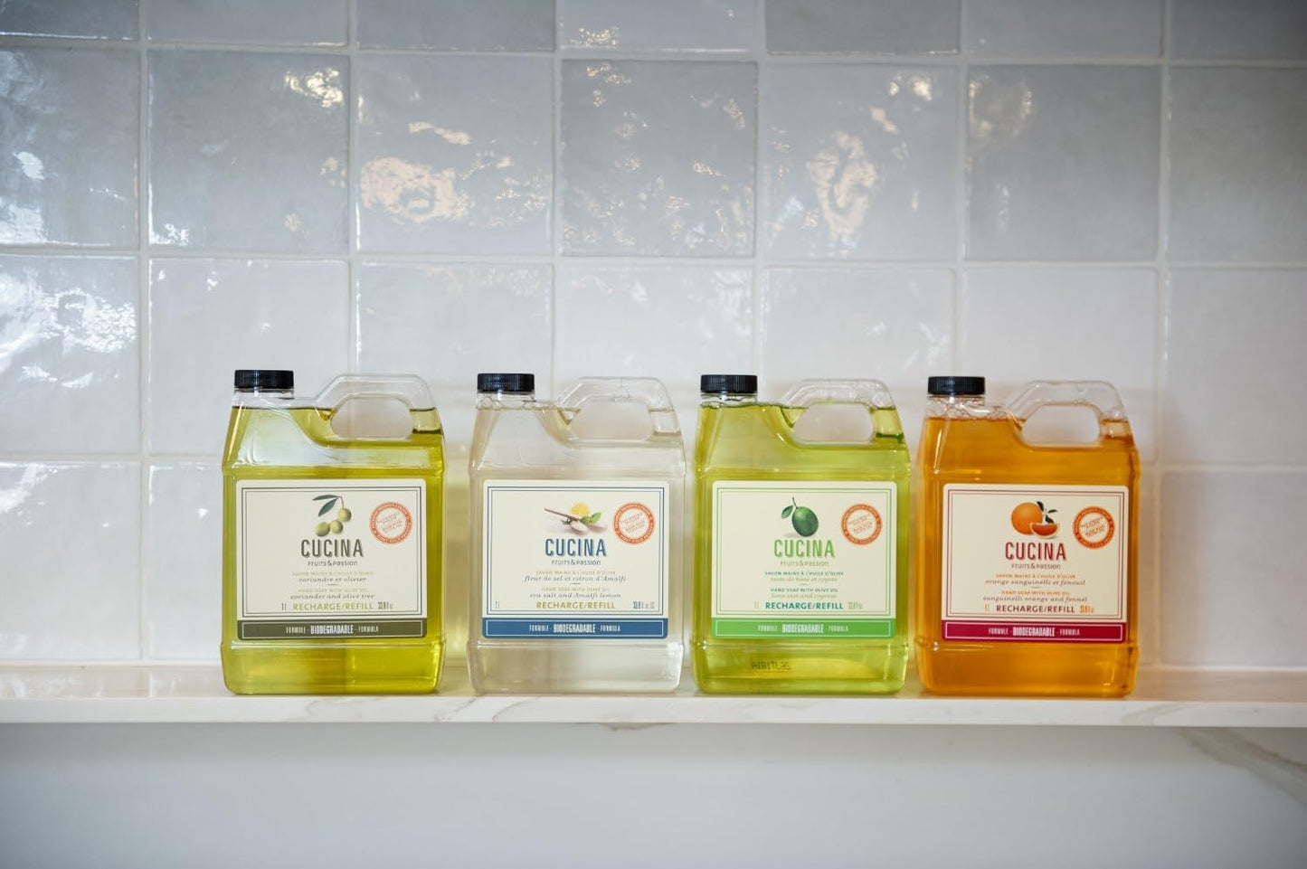 Cucina Fruits & Passion Hand Soap Refill – 1 Liter (33.8 oz) Coriander and Olive Tree – Purifying