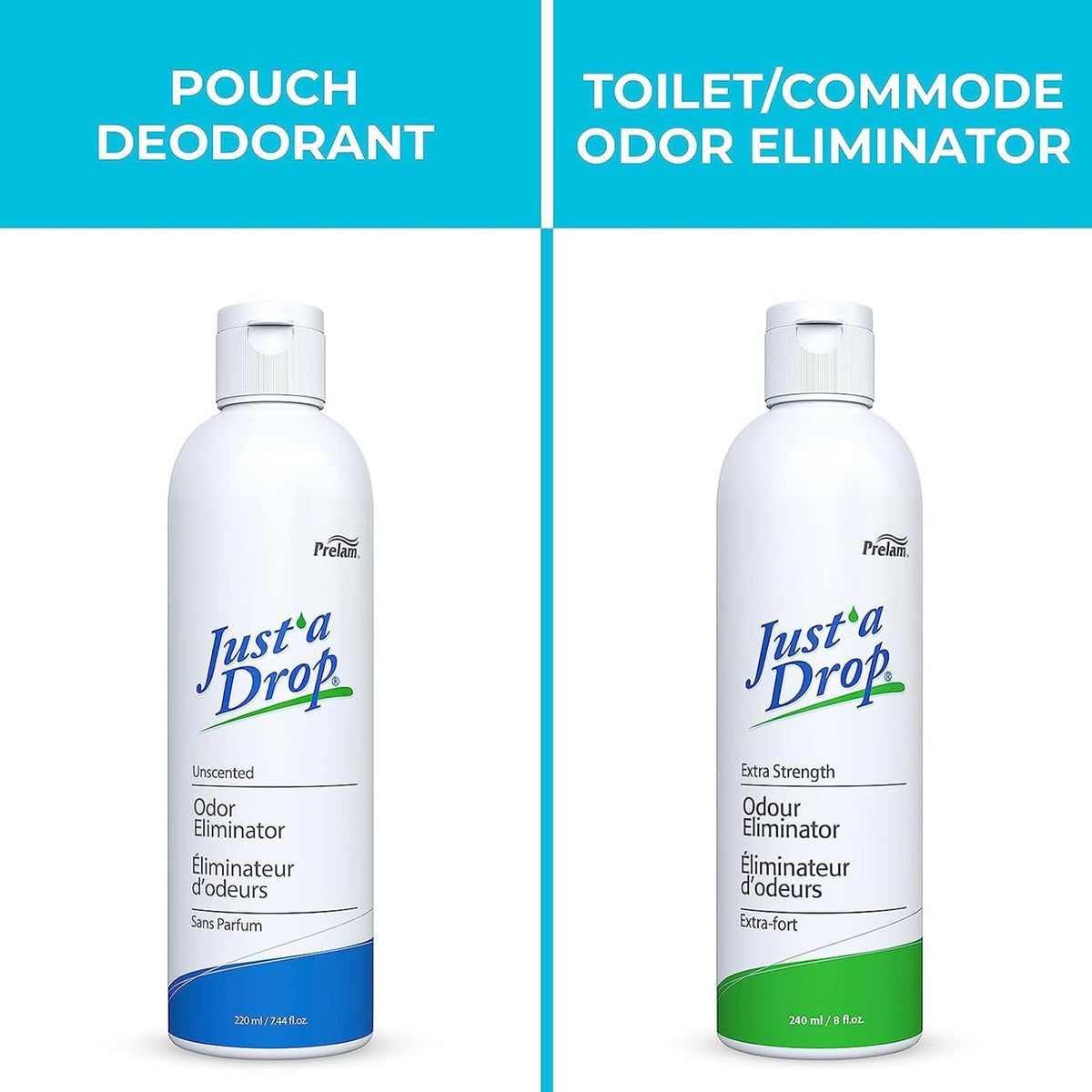 Prelam Just a Drop Odor Eliminator - Long-Lasting and Eco-Friendly Formula - Leaves Bathroom