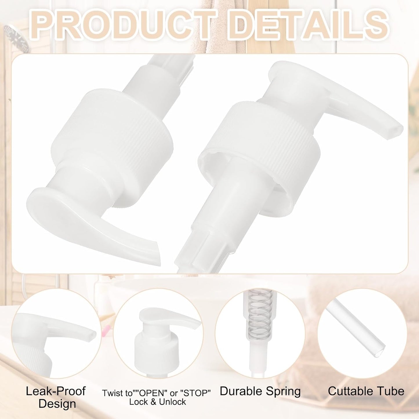uxcell 16 Pcs Soap Dispenser Pump Heads Soap Dispensers Top Pumps Replacement Switch Pumphead for