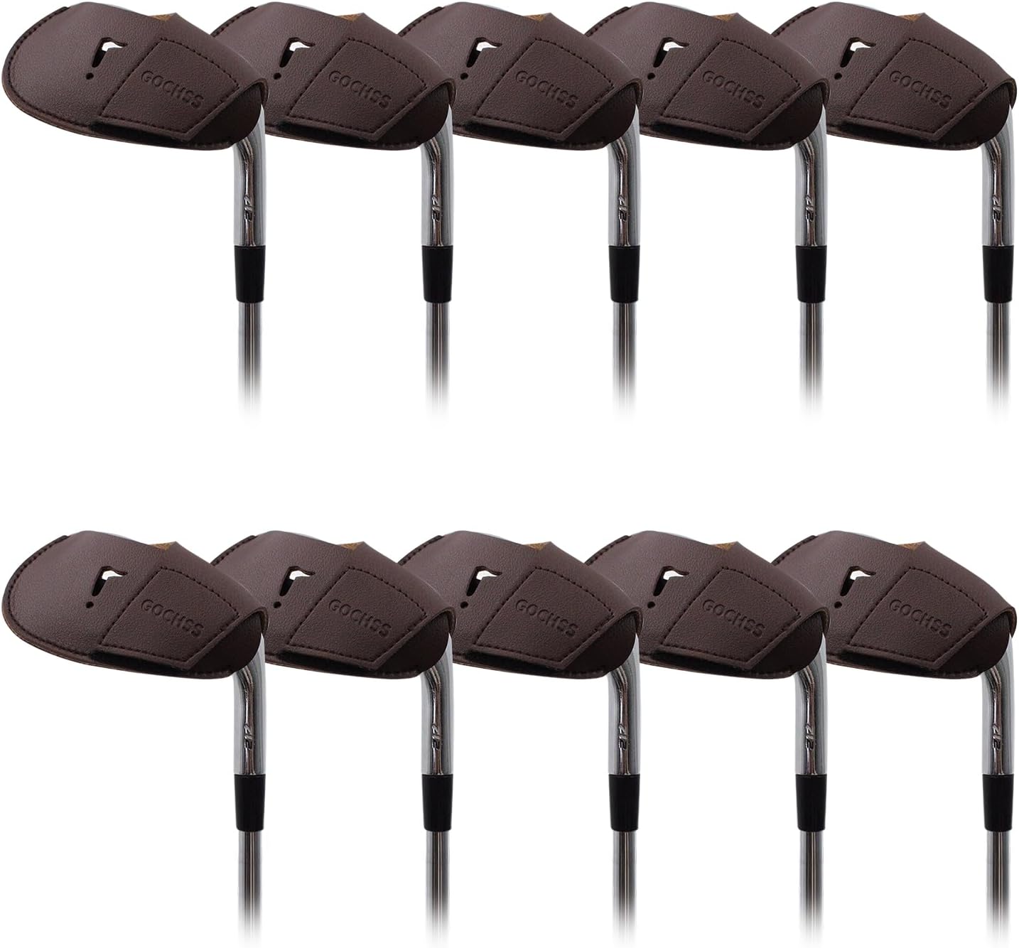 I Golf Iron Headcovers 10pcs PU Fit Both Right-Handed Clubs Golf Club Protector for Titleist