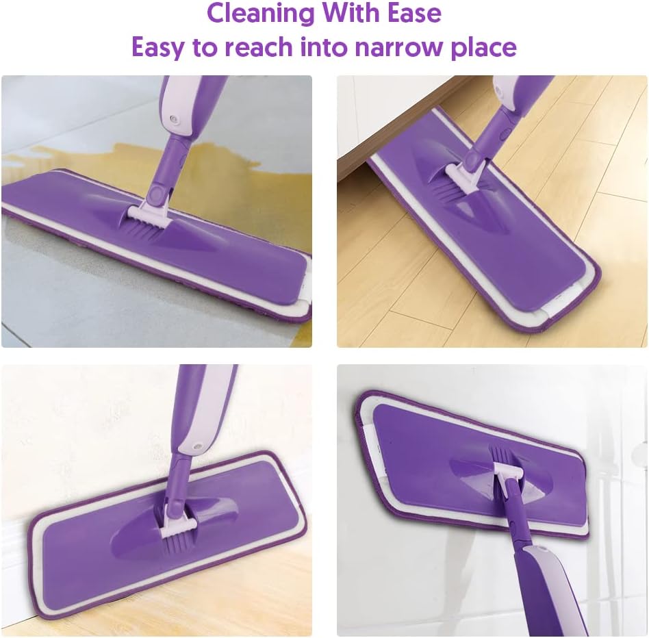 Spray Mops for Hardwood Floor Cleaning - MEXERRIS Microfiber Wood Floor Mop with 3 Reusable