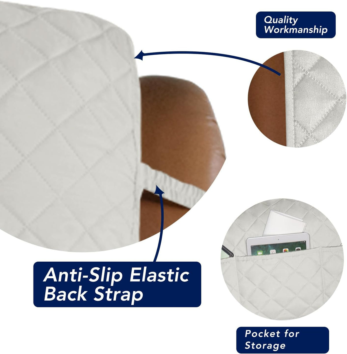 PureFit Reversible Quilted Sofa Cover, Water Resistant Slipcover Furniture Protector, Washable