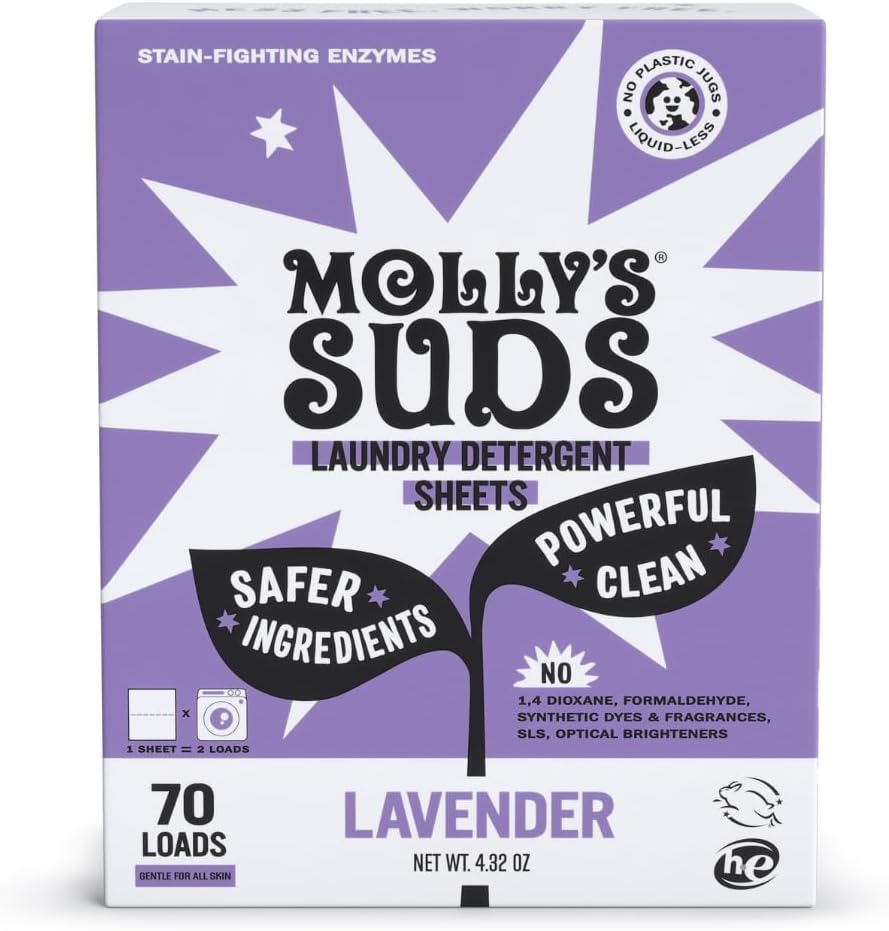 Molly’s Suds Laundry Detergent Sheets | Gentle on Sensitive Skin, Powerful Bio-Based Enzymes
