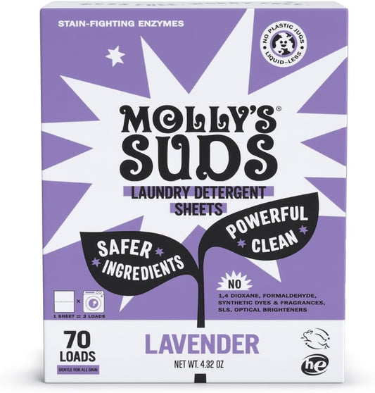 Molly’s Suds Laundry Detergent Sheets | Gentle on Sensitive Skin, Powerful Bio-Based Enzymes