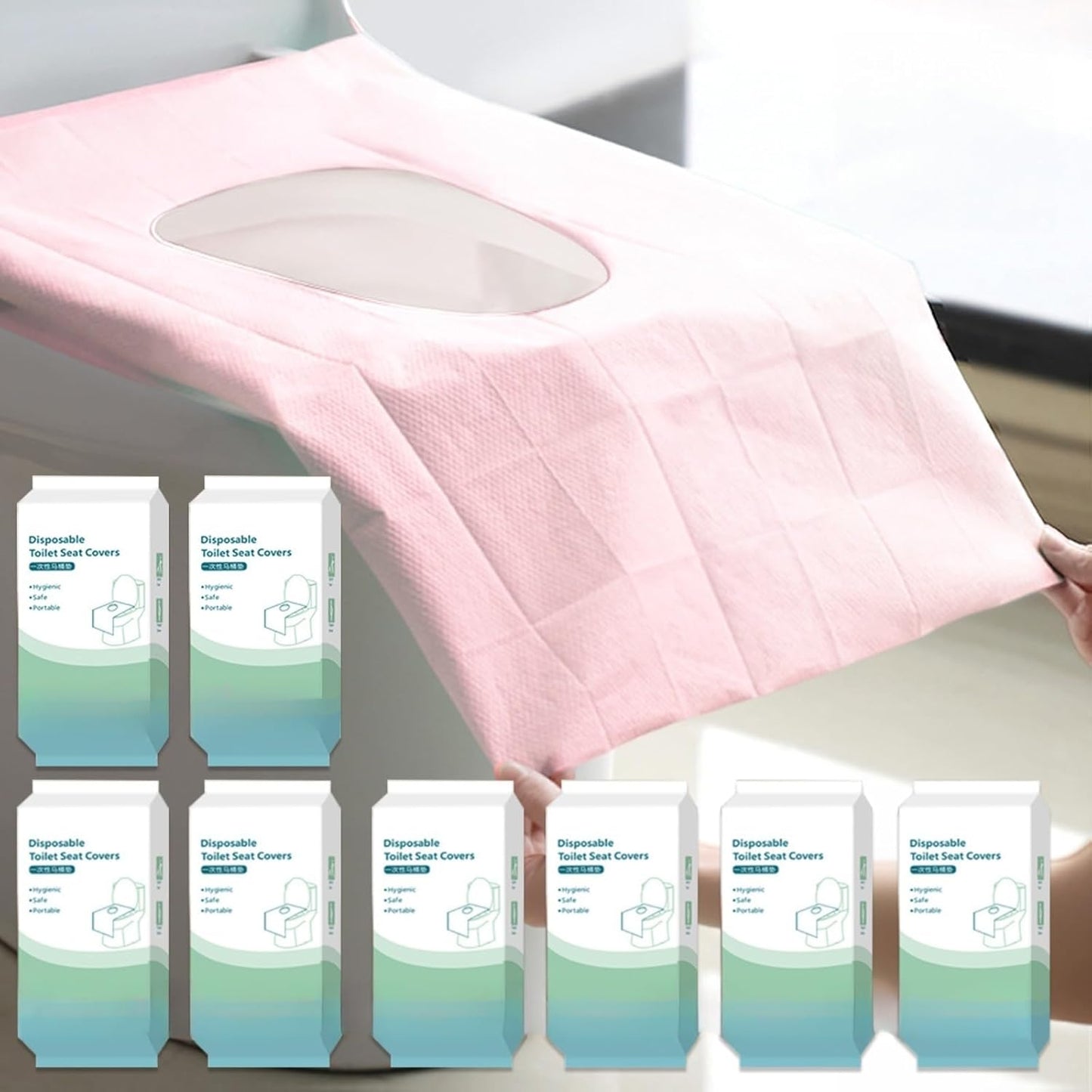 80 Pack Toilet Seat Covers Disposable 16x24 Inch XL Portable Toilet Liners Travel Seat Cover for