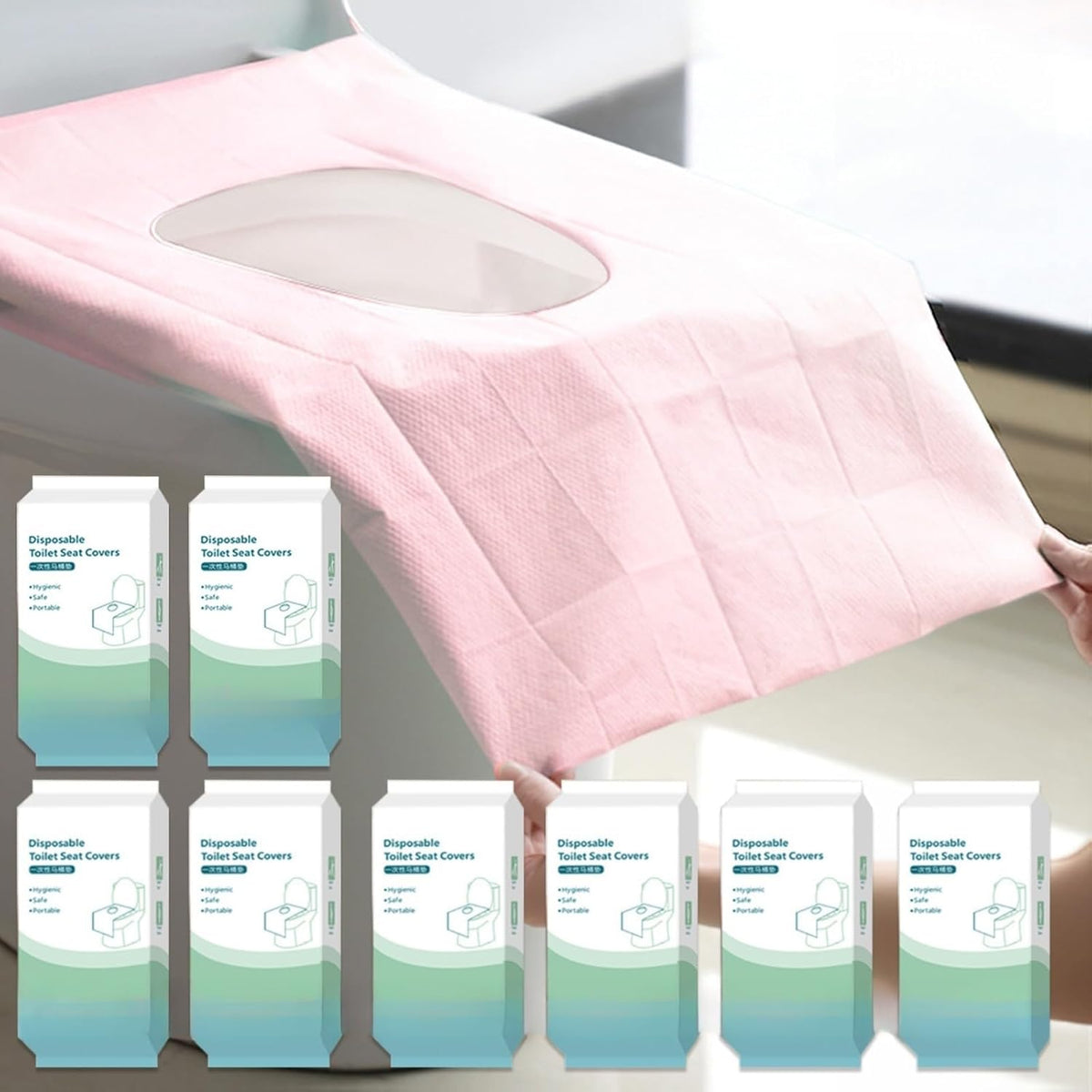 80 Pack Toilet Seat Covers Disposable 16x24 Inch XL Portable Toilet Liners Travel Seat Cover for