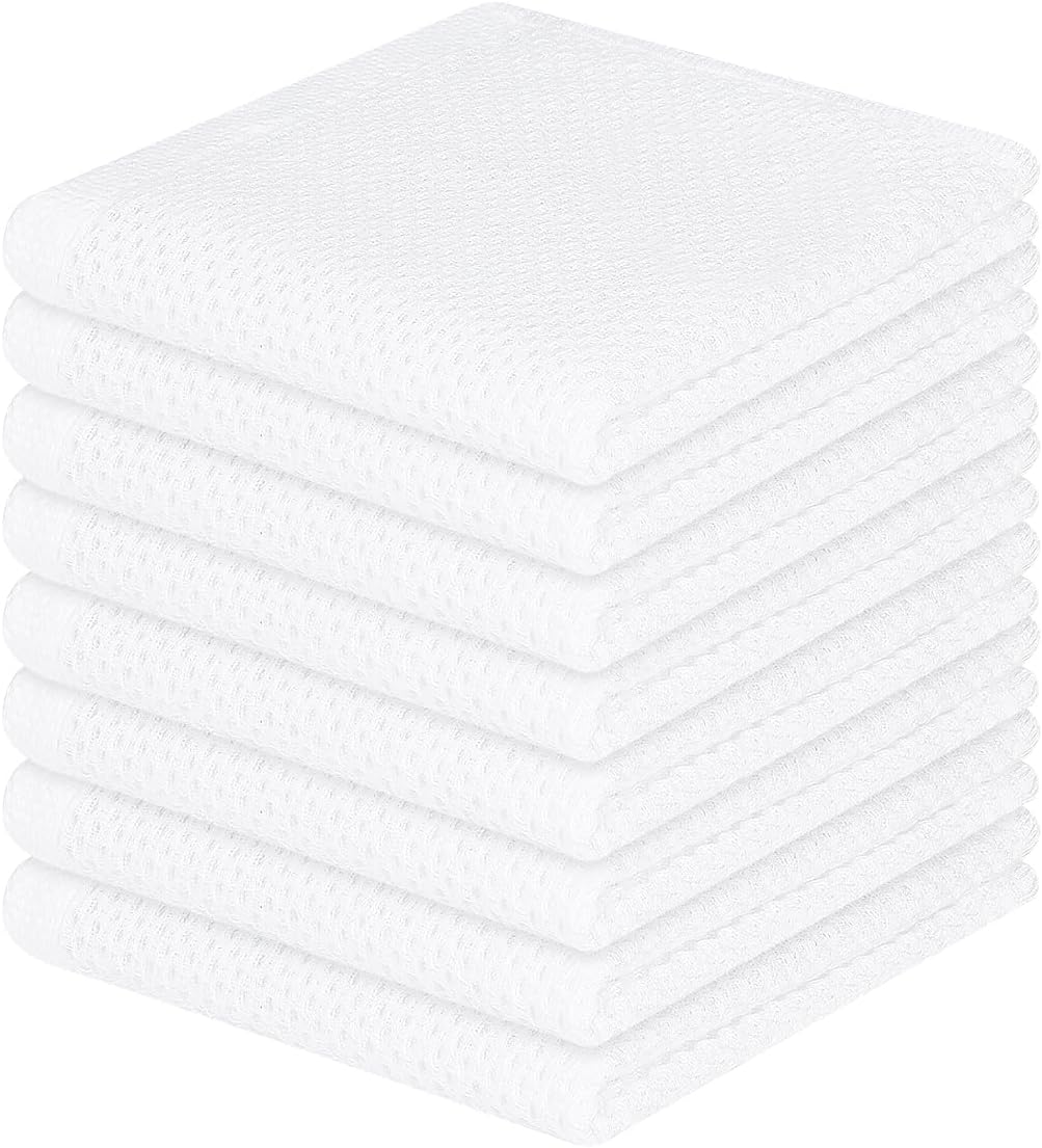 Homaxy 100% Cotton Waffle Weave Kitchen Dish Cloths, Ultra Soft Absorbent Quick Drying Dish Towels