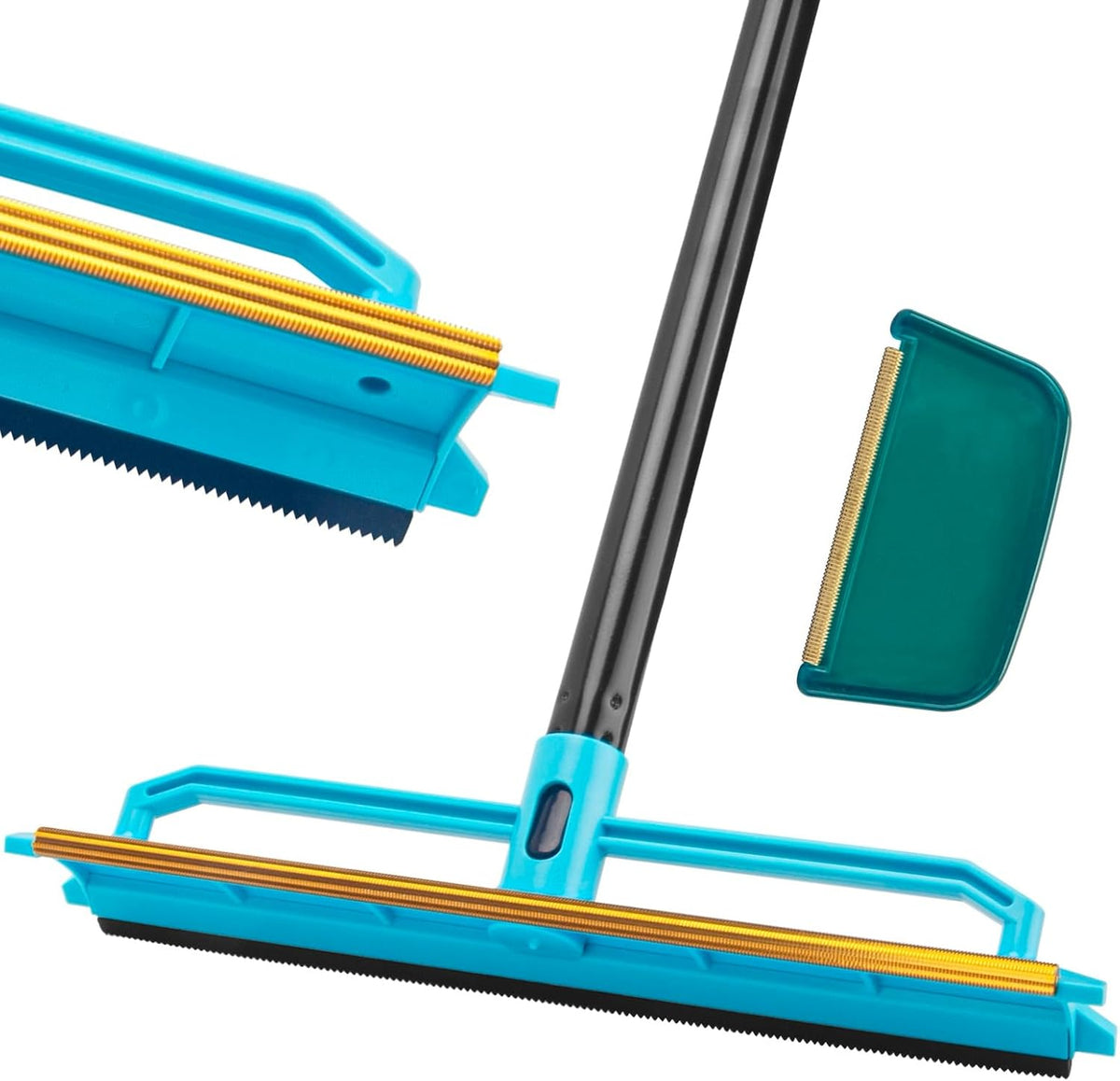 Carpet Rake for Pet Hair Removal Tool, Reusable Pet Hair Remover Broom with 56” Long Handle, Cat &