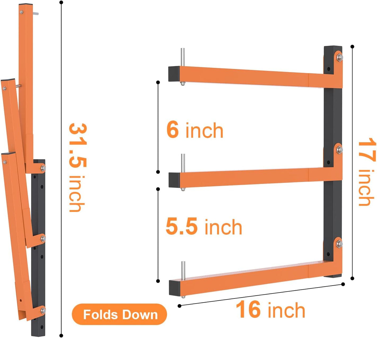 Lumber Rack Wall Mount, Lumber Storage Rack, Heavy Duty Wood Storage Racks with 9-Level System