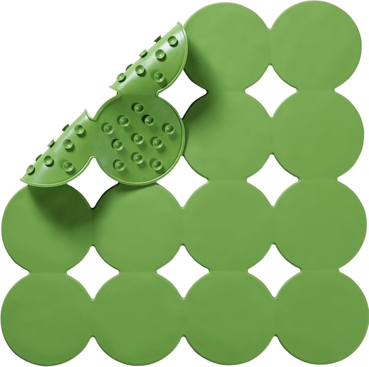 Square Shower Mat Nonslip - Rubber Bathtub Mat with Suction Cups for Inside Shower Bathroom Floor
