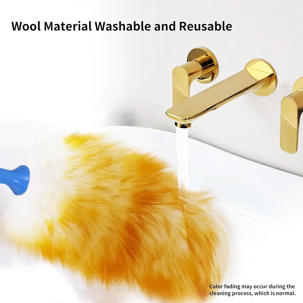 Wool Lambswool Extendable Cleaning Brush Duster 21.2-51.2in,Anti-Static with Stainless Steel
