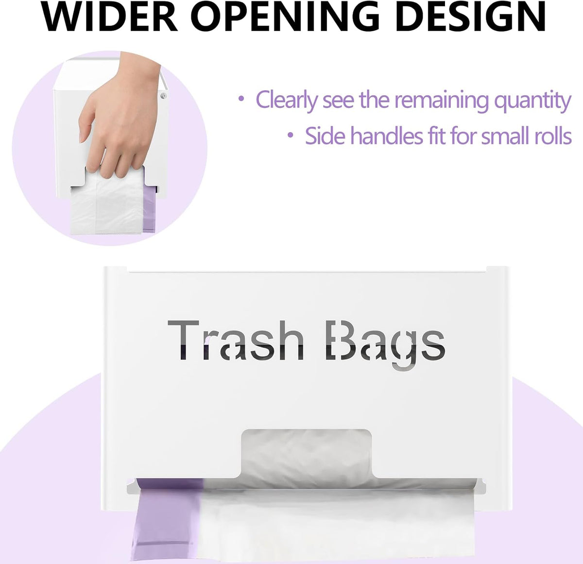 2-Pack Trash Bag Holder Dispenser, Stackable Garbage Bag Dispenser, Extra Large Trash Organizer for