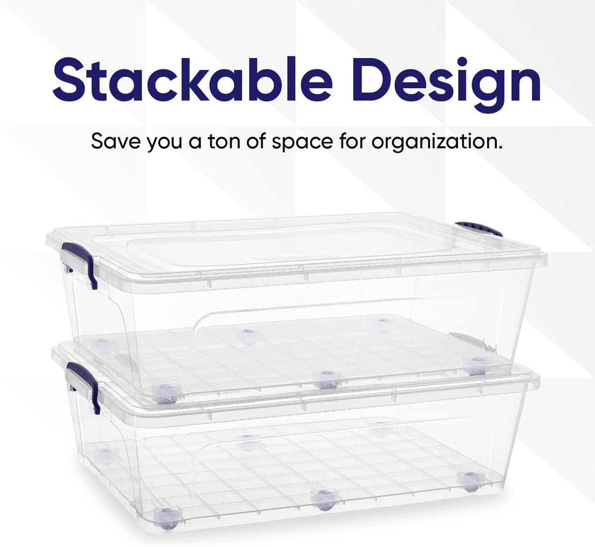 Superio Storage Bins with Lids, Clear Plastic Containers for Organizing, Stackable Totes, BPA Free