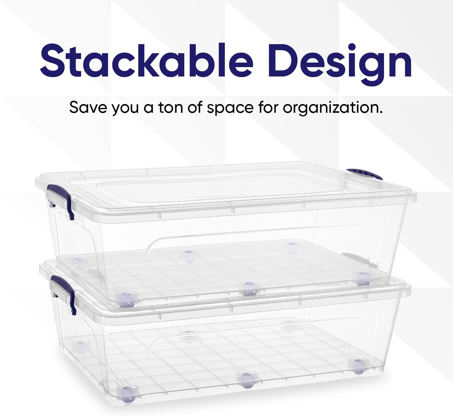 Superio Storage Bins with Lids, Clear Plastic Containers for Organizing, Stackable Totes, BPA Free