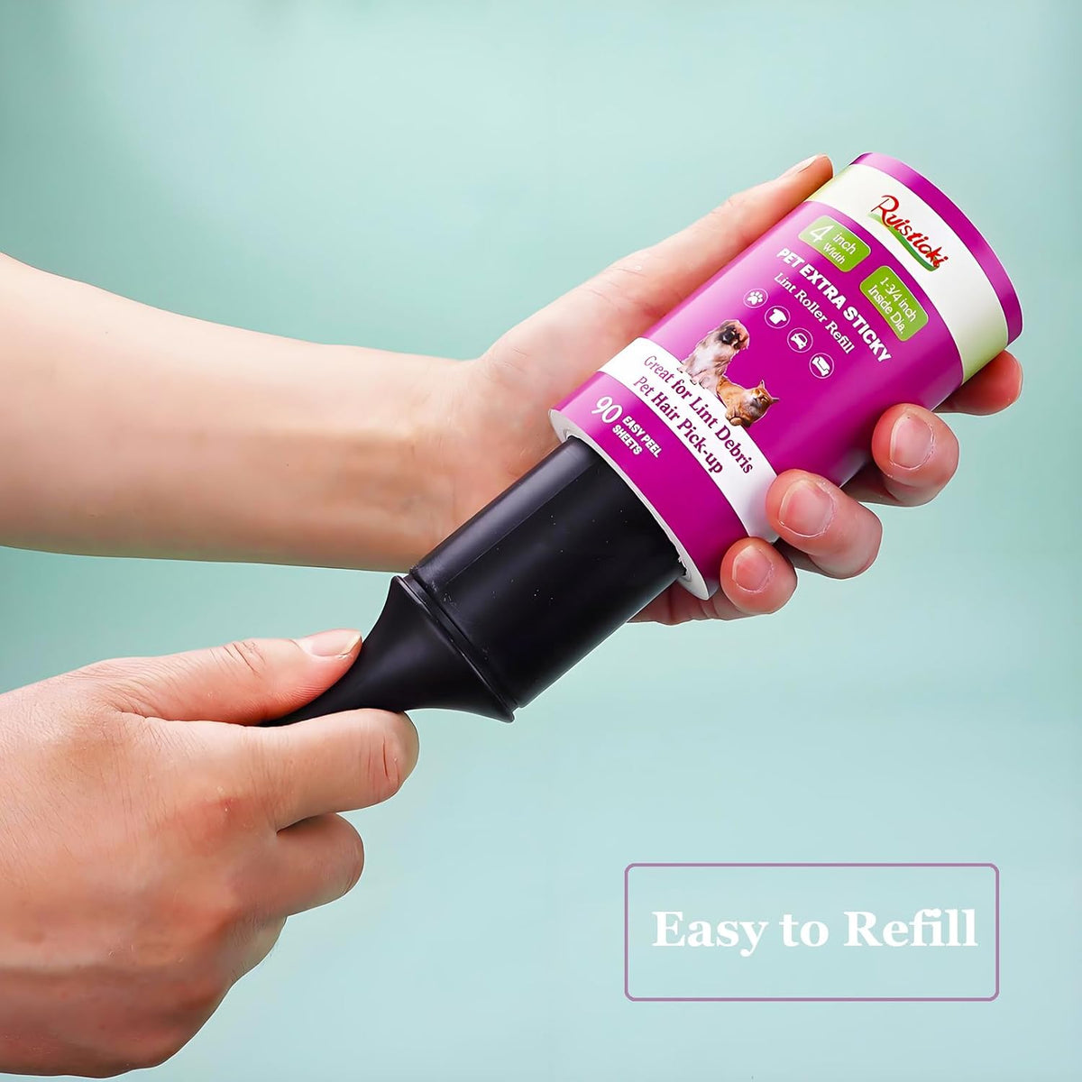 4 inch Lint Roller Refills Only Compatible with Scotch-Brite Pet Hair Pickup Extra Sticky Lint