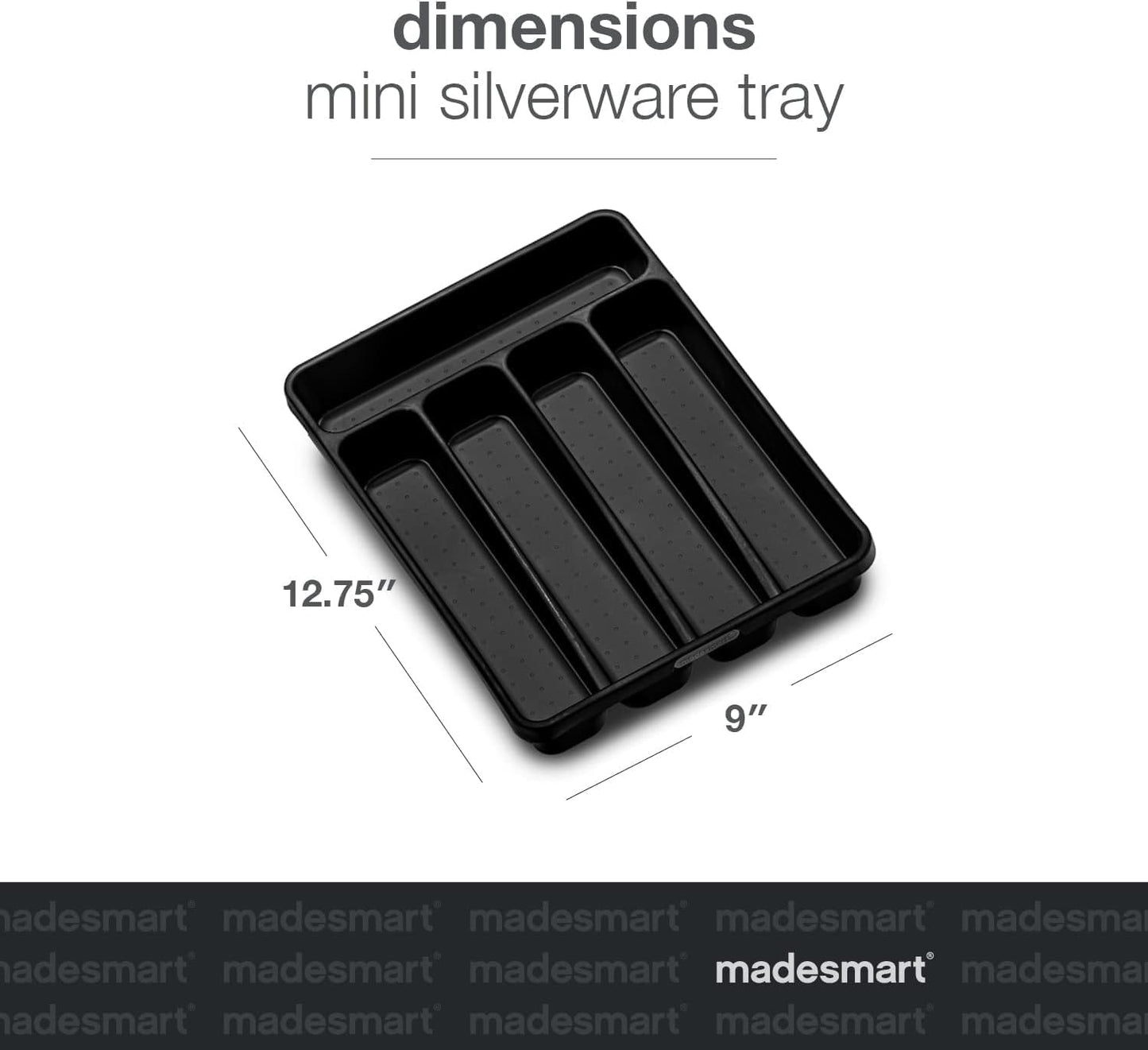 madesmart Classic Mini Silverware Tray Soft Grip, Non-Slip Kitchen Drawer, Multi-Purpose Home
