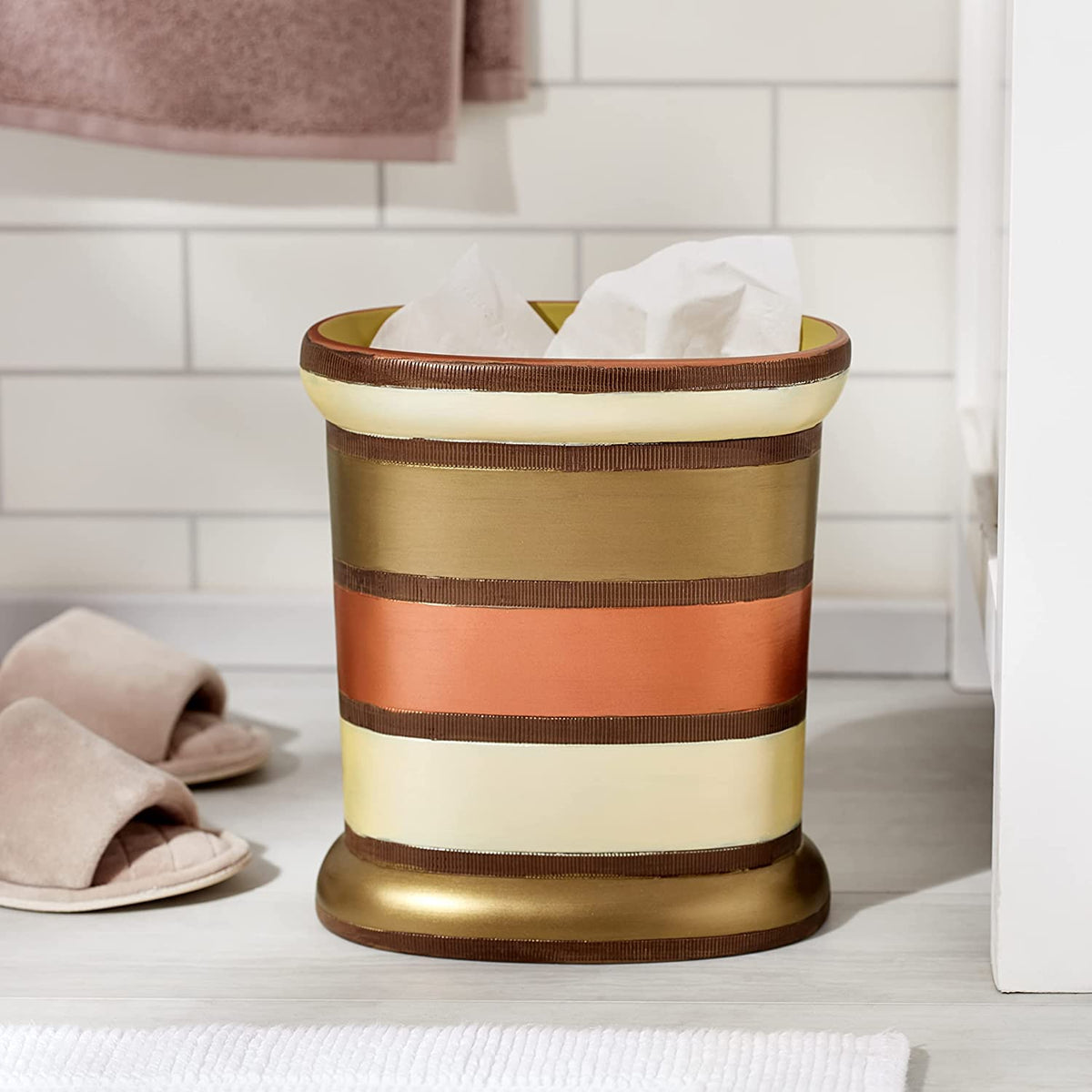 Zahari Home Decorative Trash Can for Bathroom, Office & Bedroom - 2.1 Gallons Stylish & Small Trash