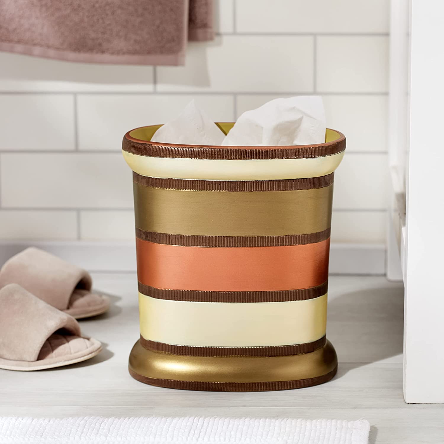 Zahari Home Decorative Trash Can for Bathroom, Office & Bedroom - 2.1 Gallons Stylish & Small Trash