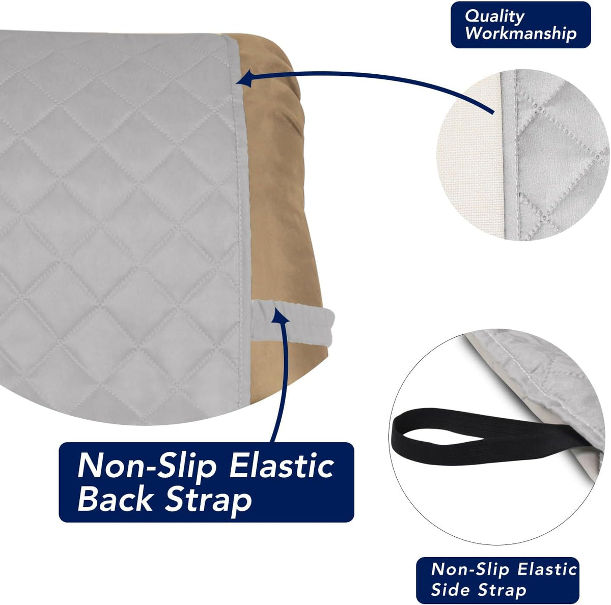PureFit Reversible Quilted Sofa Cover, Water Resistant Slipcover Furniture Protector, Washable