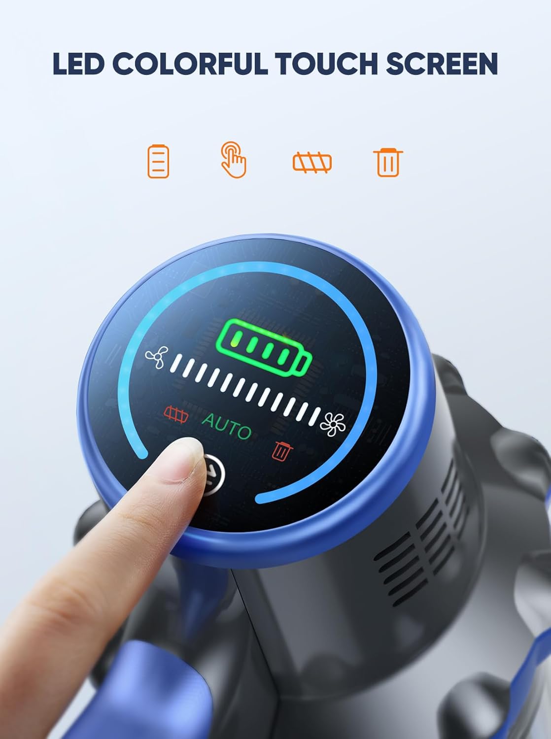 Cordless Vacuum Cleaner, 45KPA 550W Vacuum Cleaners for Home, Stick Vacuum with Color Touch