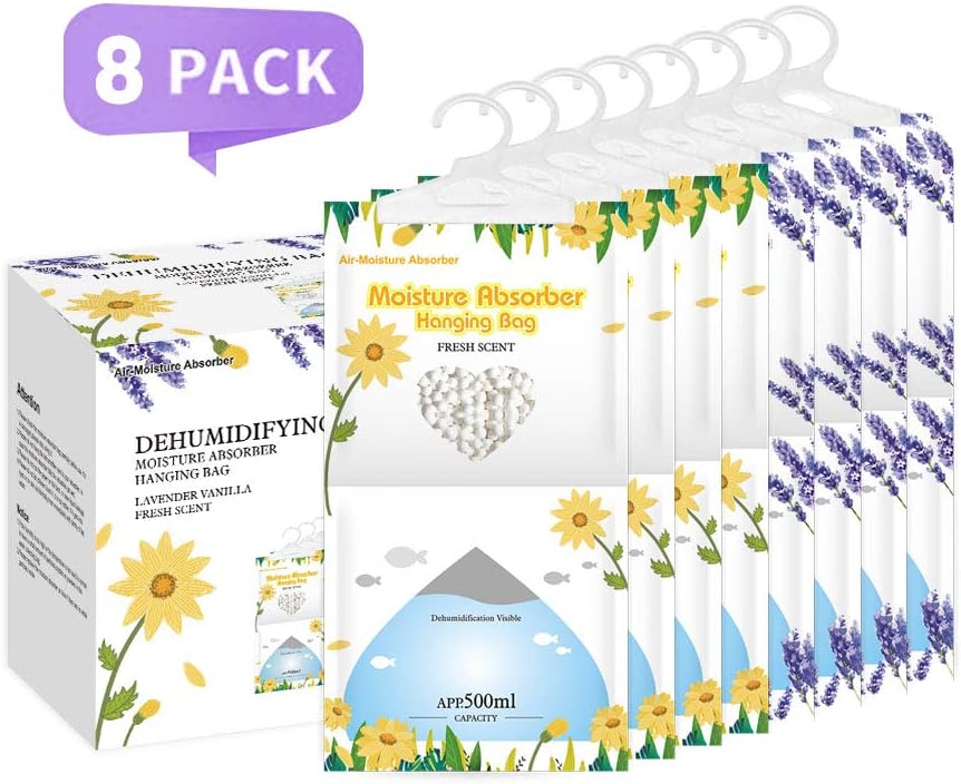 CANAGER Hanging Moisture Absorber, Fresh Scent and Lavender Vanilla Moistureproof Hanging