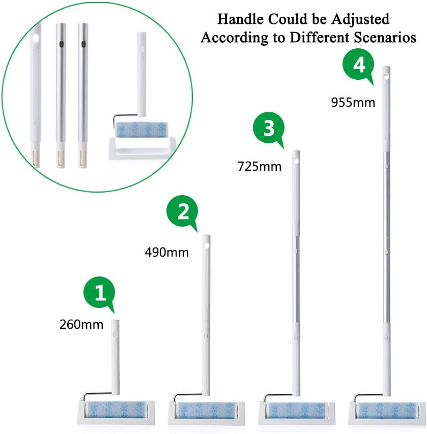 UNIKON 802 Lint Roller Sticky Roller Pet Hair Roller, Long Handle Sticky Mop With 4-Foot Extendable